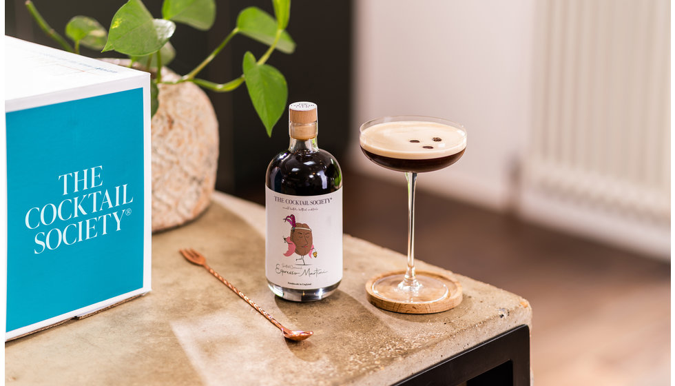 A Bottled Cocktail of Espresso Martini by The Cocktail Society.