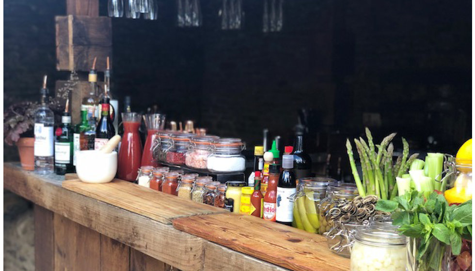 A bloody Mary Wedding Station.