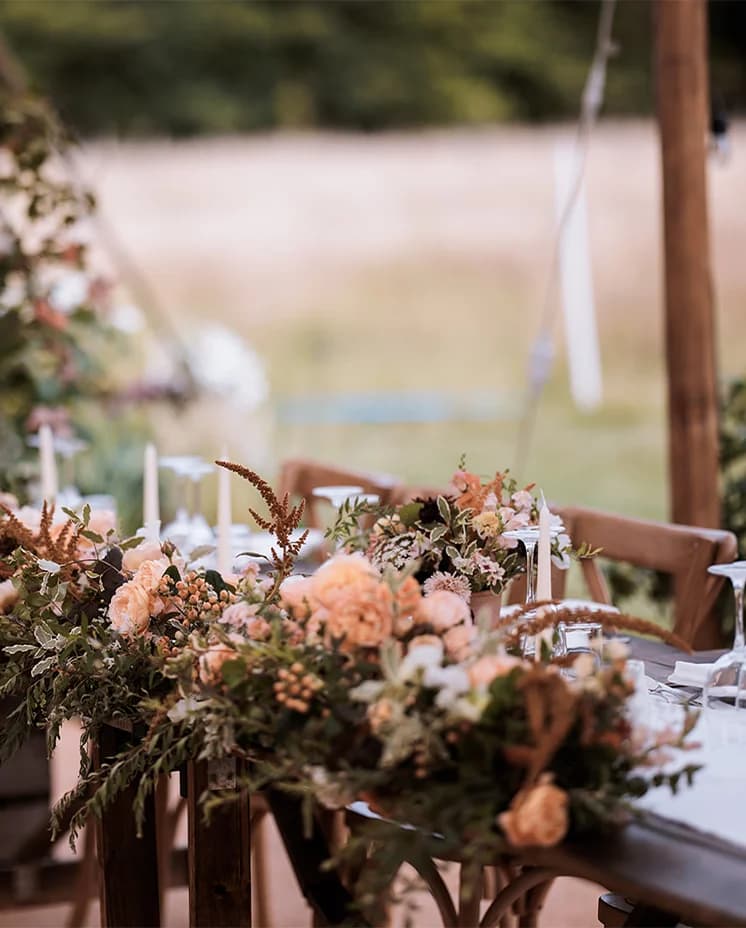 table arrangements with colorful flowers 