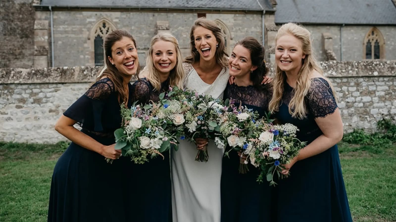 Bride and bridesmaids best friend wedding day dress luxury