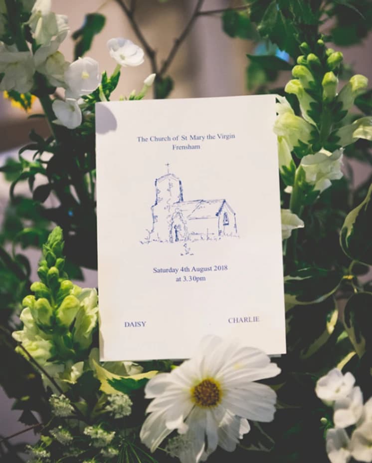 Simple wedding stationery