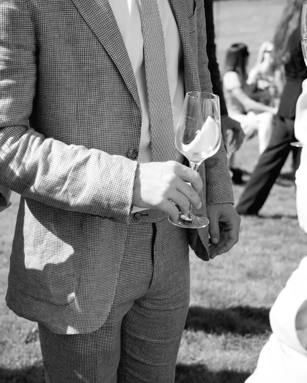groom and his cocktail wine and dine