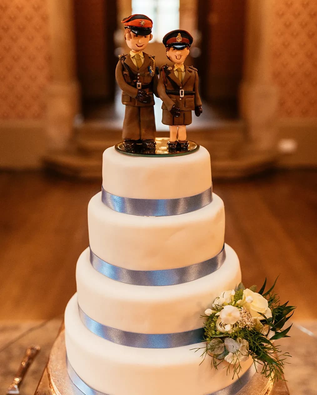 bride and groom wedding cake military ceremony