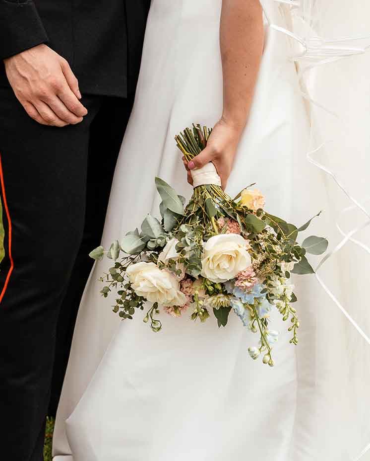 Bouquet of flowers on wedding day