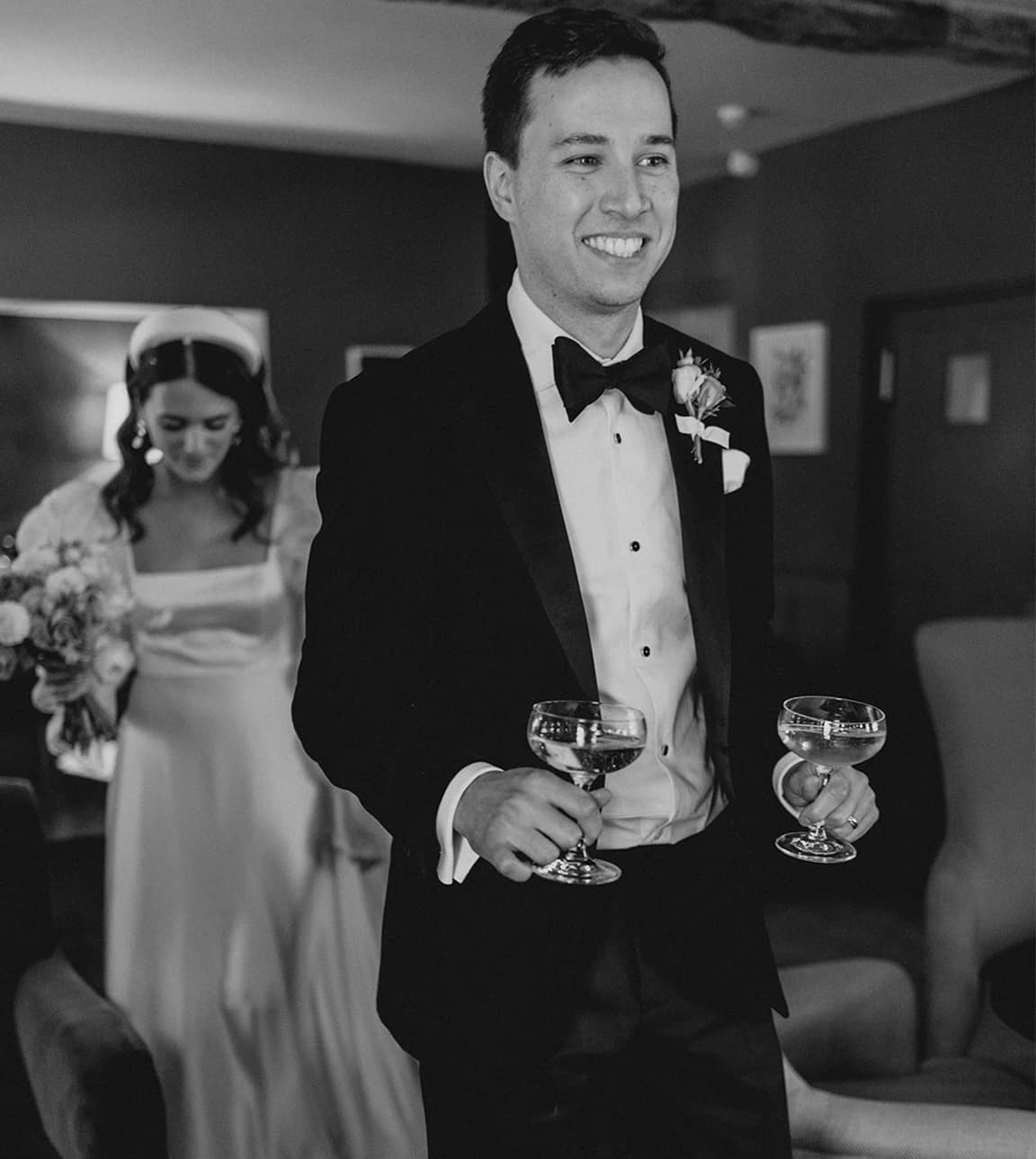 groom black tie wedding chic and elegant