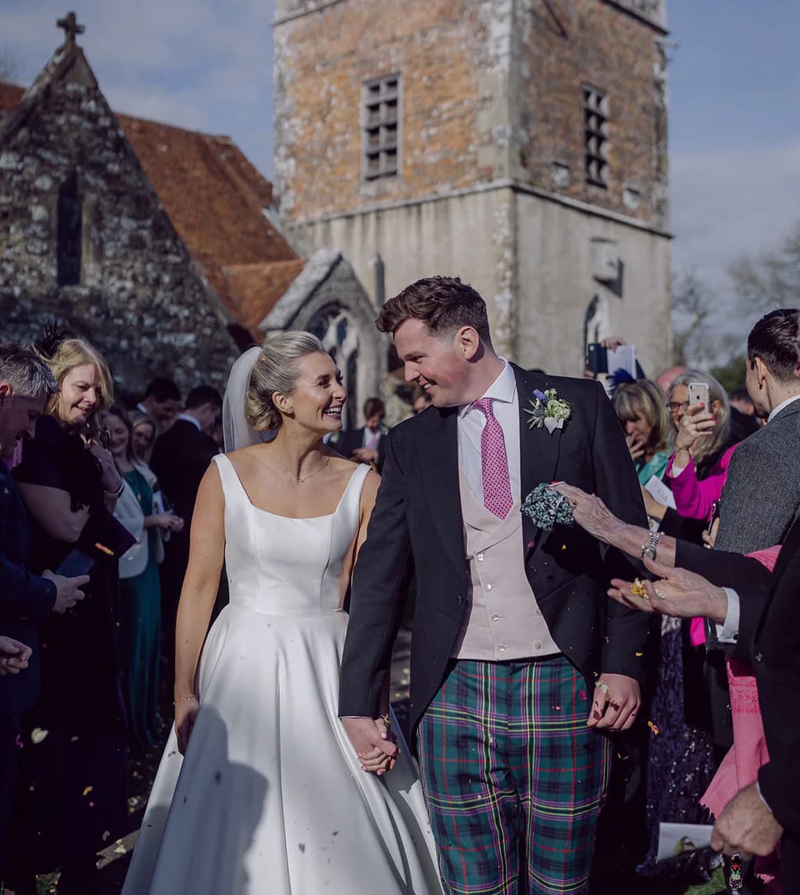 bride and groom English Hampshire wedding