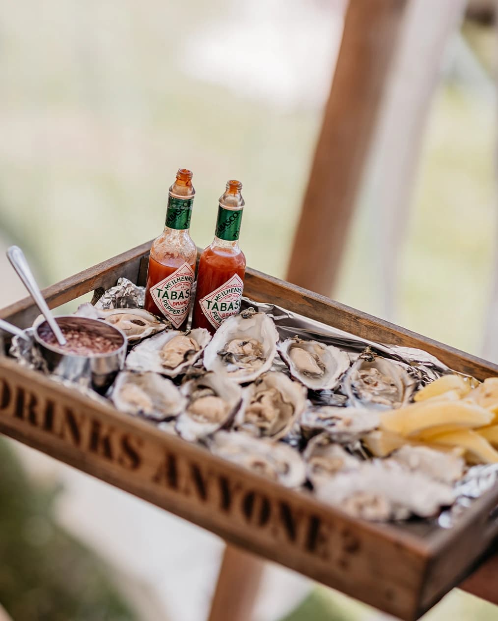 wedding catering oysters and small bites food options
