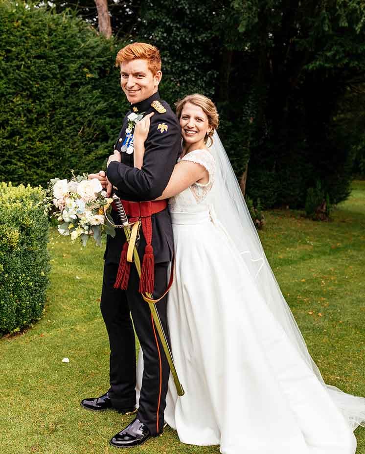 Bride and groom on their wedding day