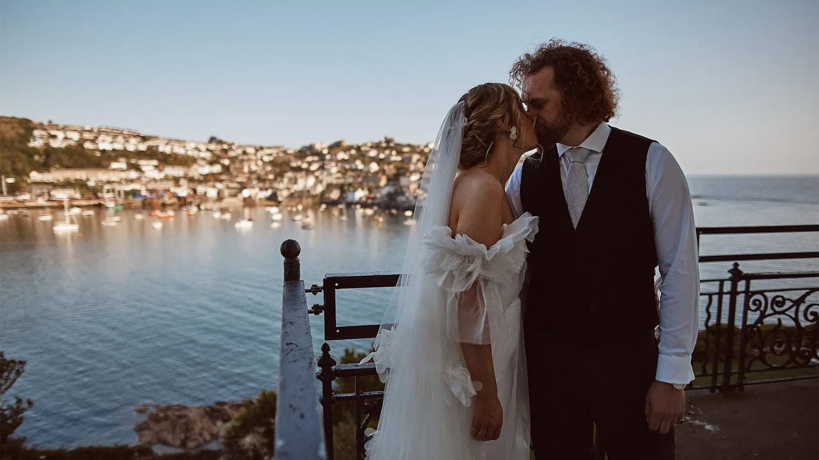 bride and groom wedding venue amazing view