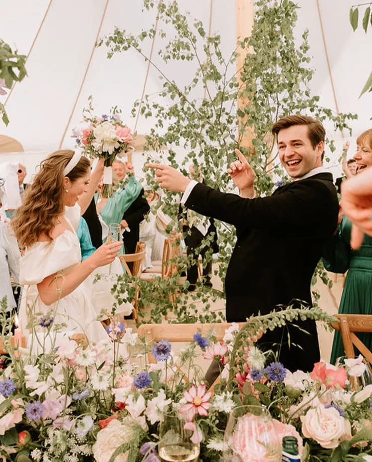 bride and groom countryside spring inspirational wedding