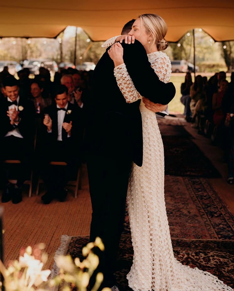 bride and groom heartfelt moment hug