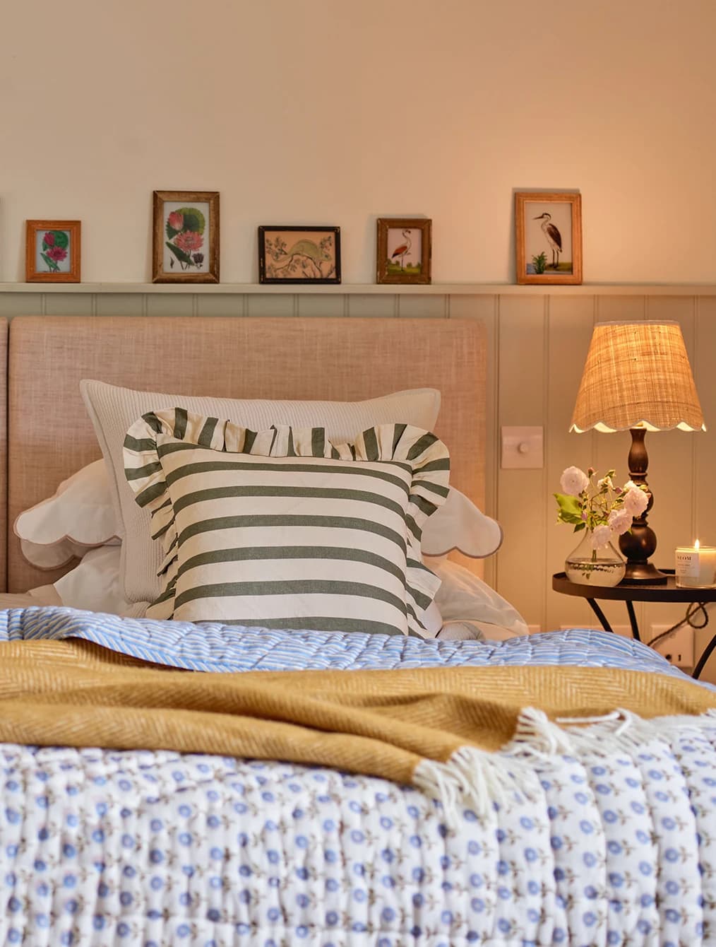 A cosy bedroom featuring homeware wedding presents from The Wedding Present Company