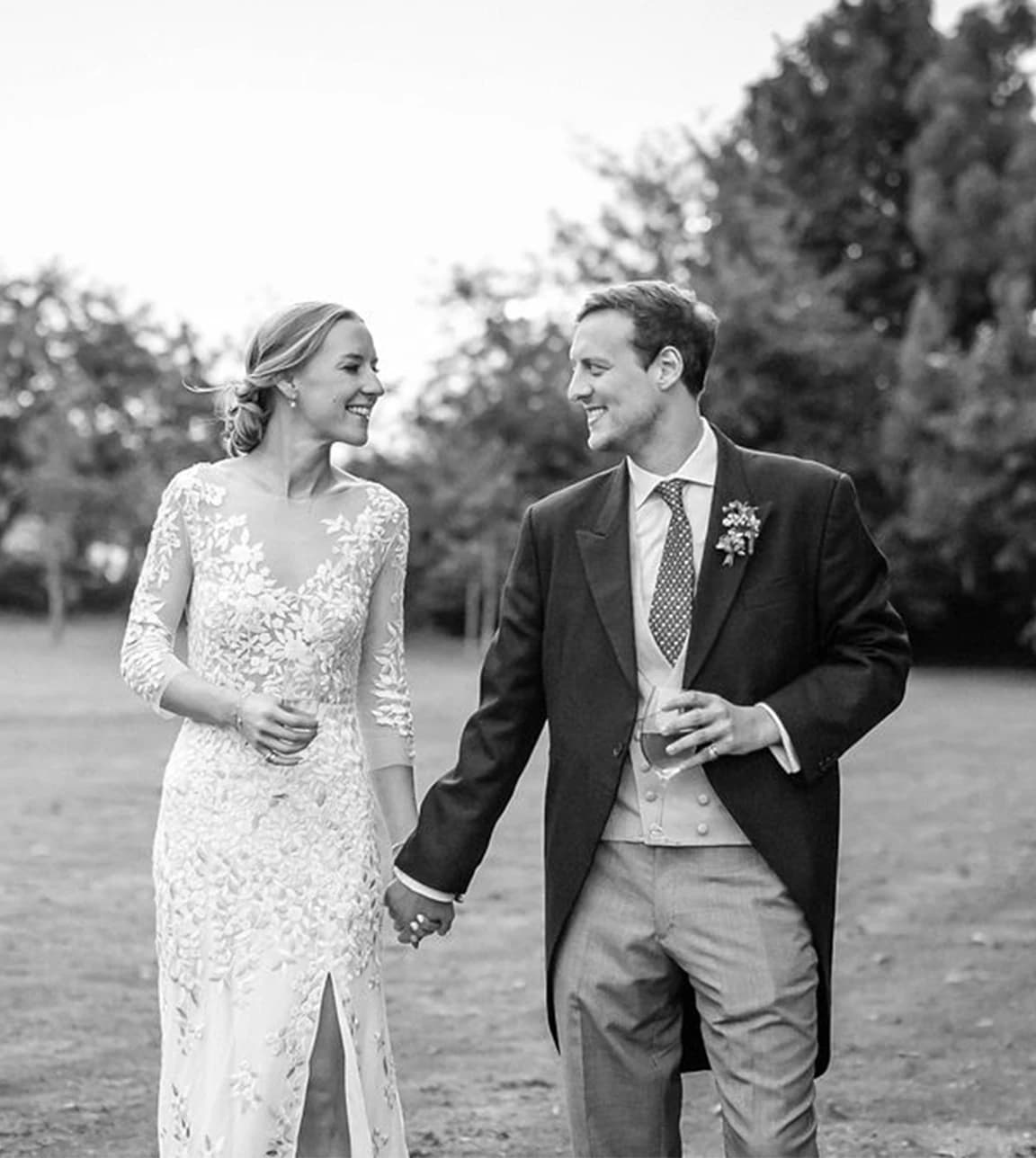 bride and groom wedding flowers