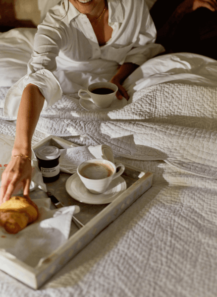 Couple having breakfast 