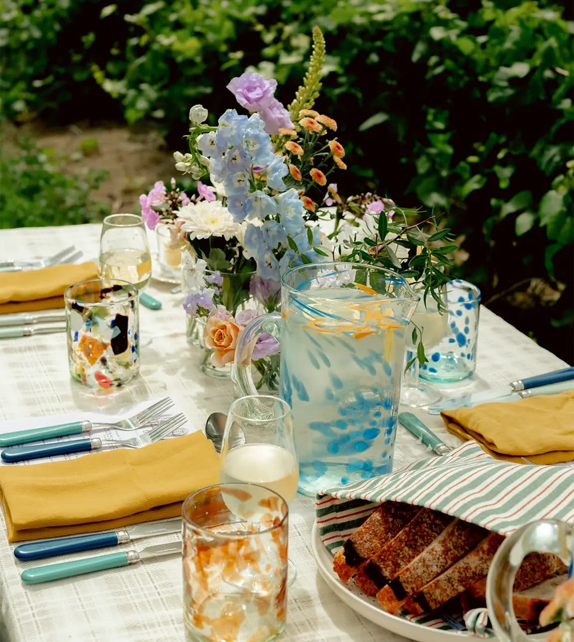 Alfresco Dining with Flowers and Tableware Gifts from Late Afternoon