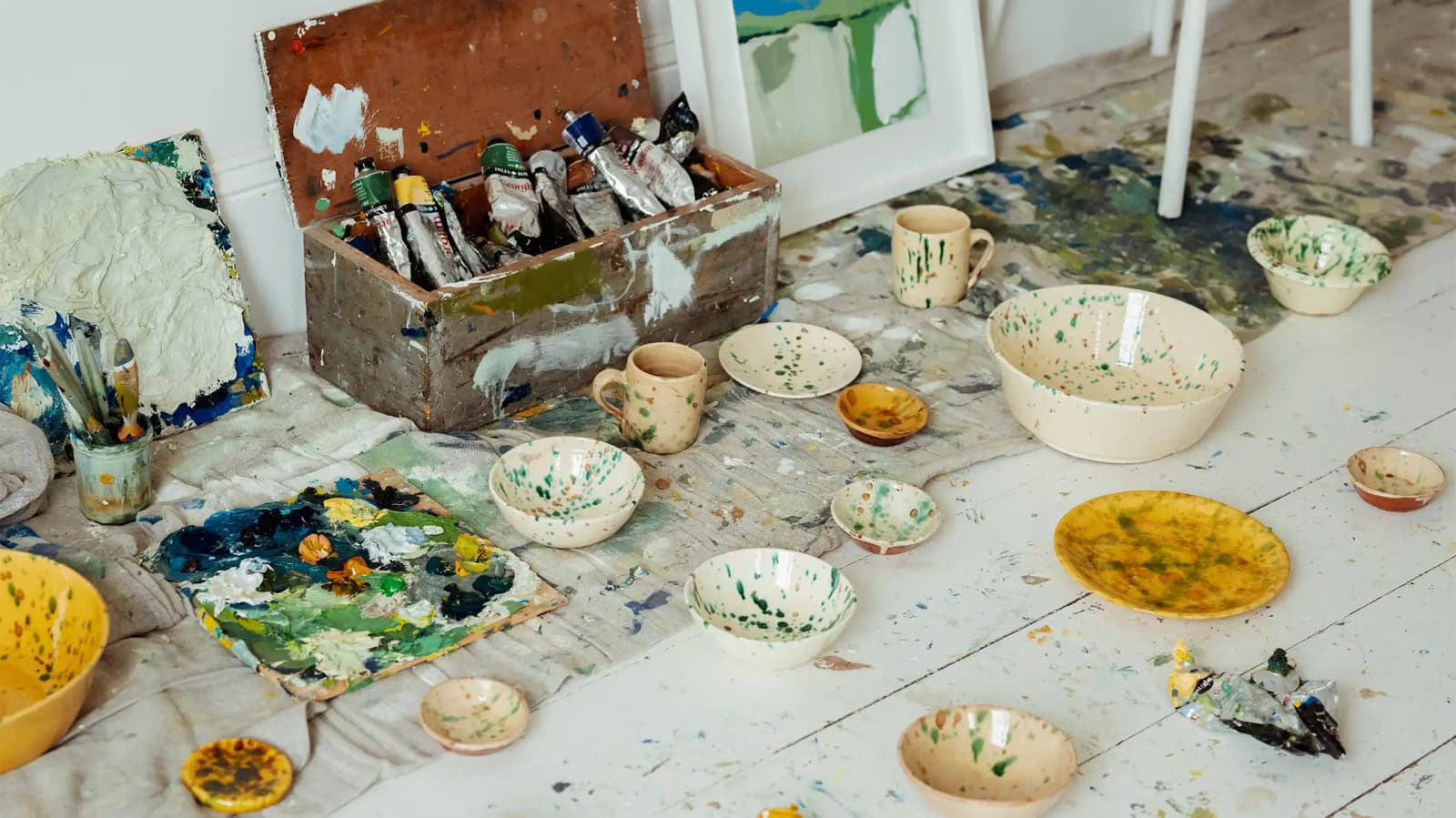Painting of Late Afternoon ceramics and pottery studio