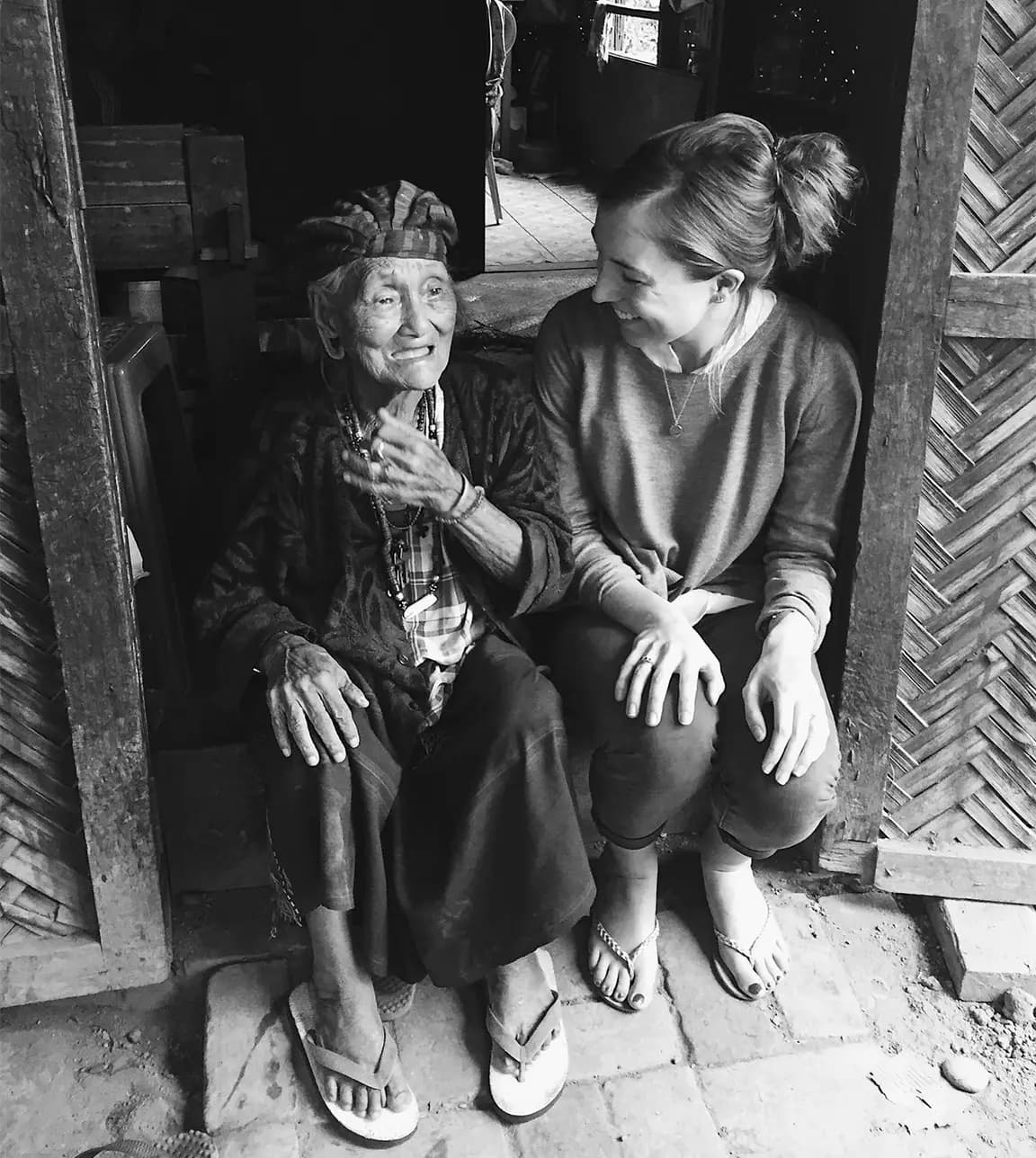 Kalink  founder, Sophie Garnier, chats with local Kalinko makers