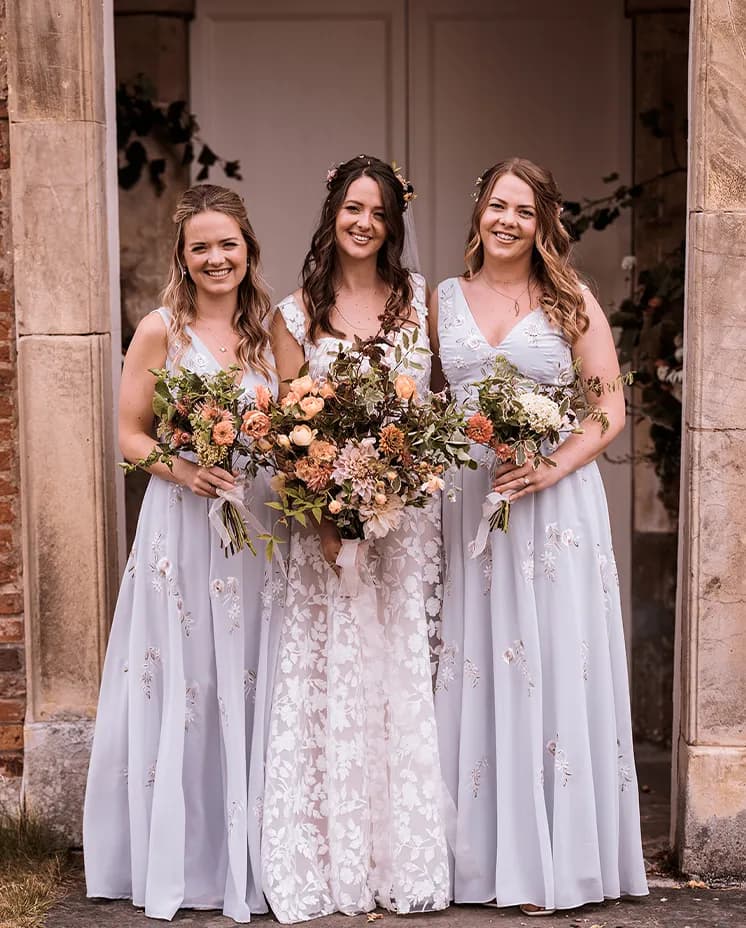 bridesmaids and the bride sustainable York wedding 