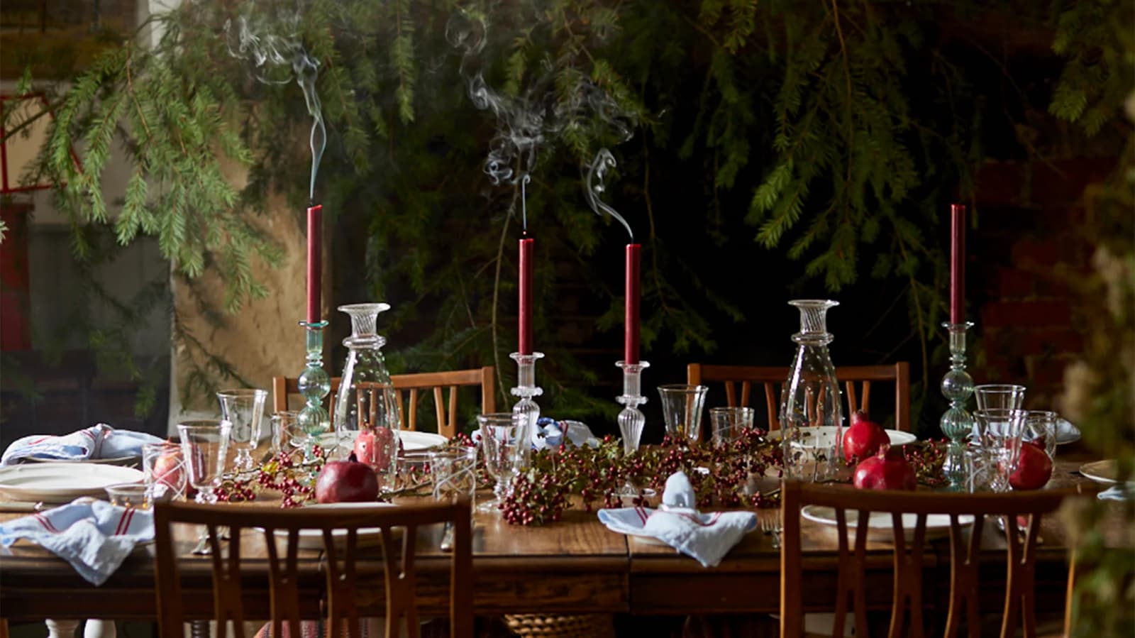 Festive table set with Issy Granger tableware and glassware