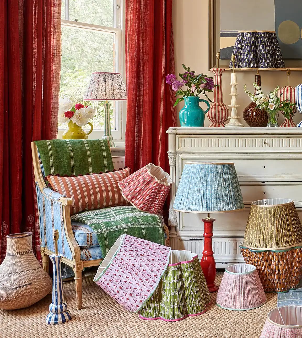 A living room with Penny Morrison home textile and home décor gifts