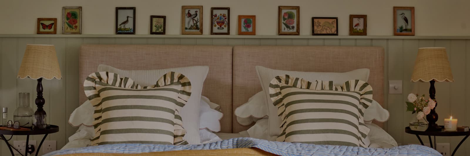 Striped bedroom linen