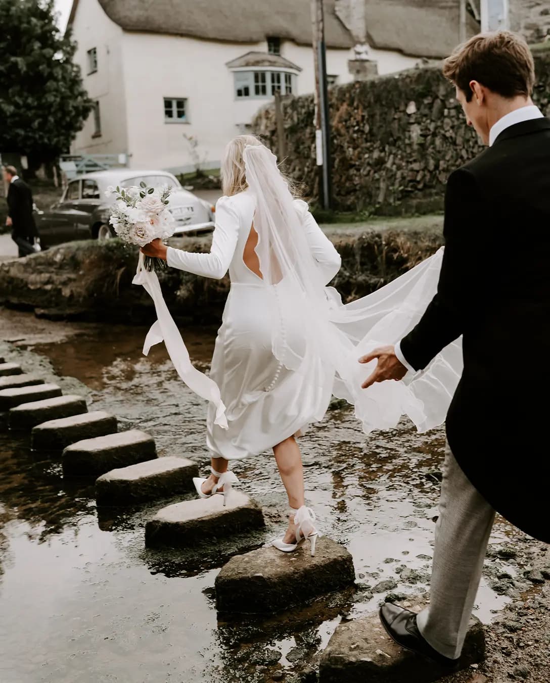 bride and groom together english wedding