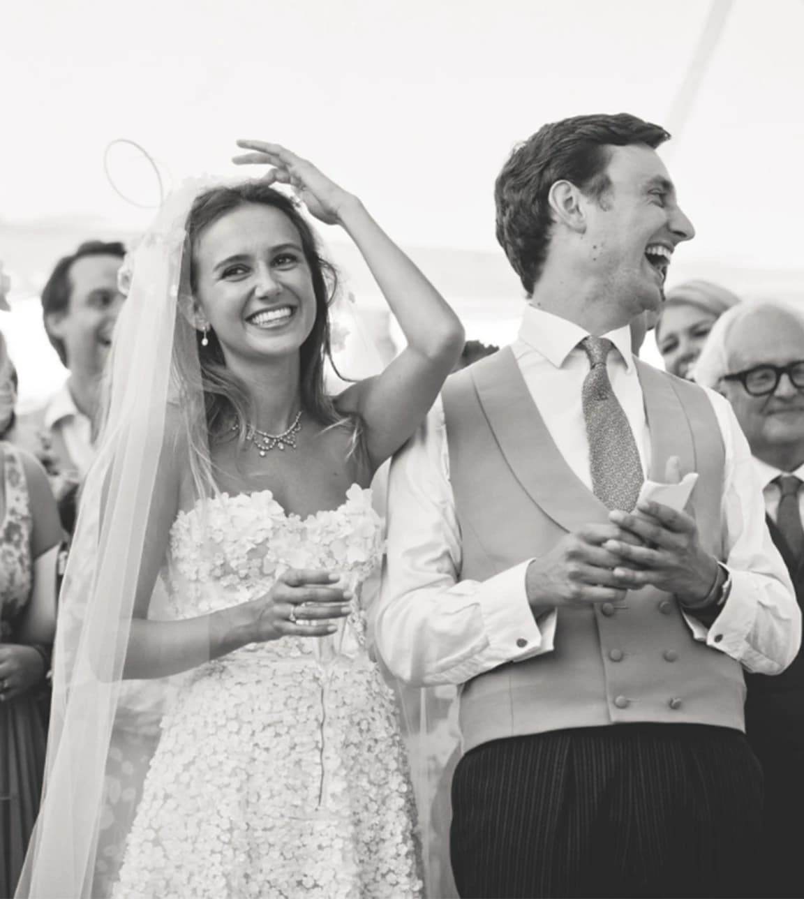 Bride and groom enjoy their wedding day 