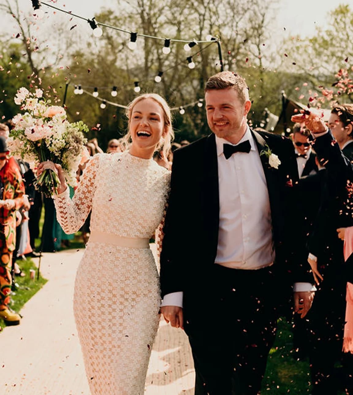 bride and groom black tie elegant wedding