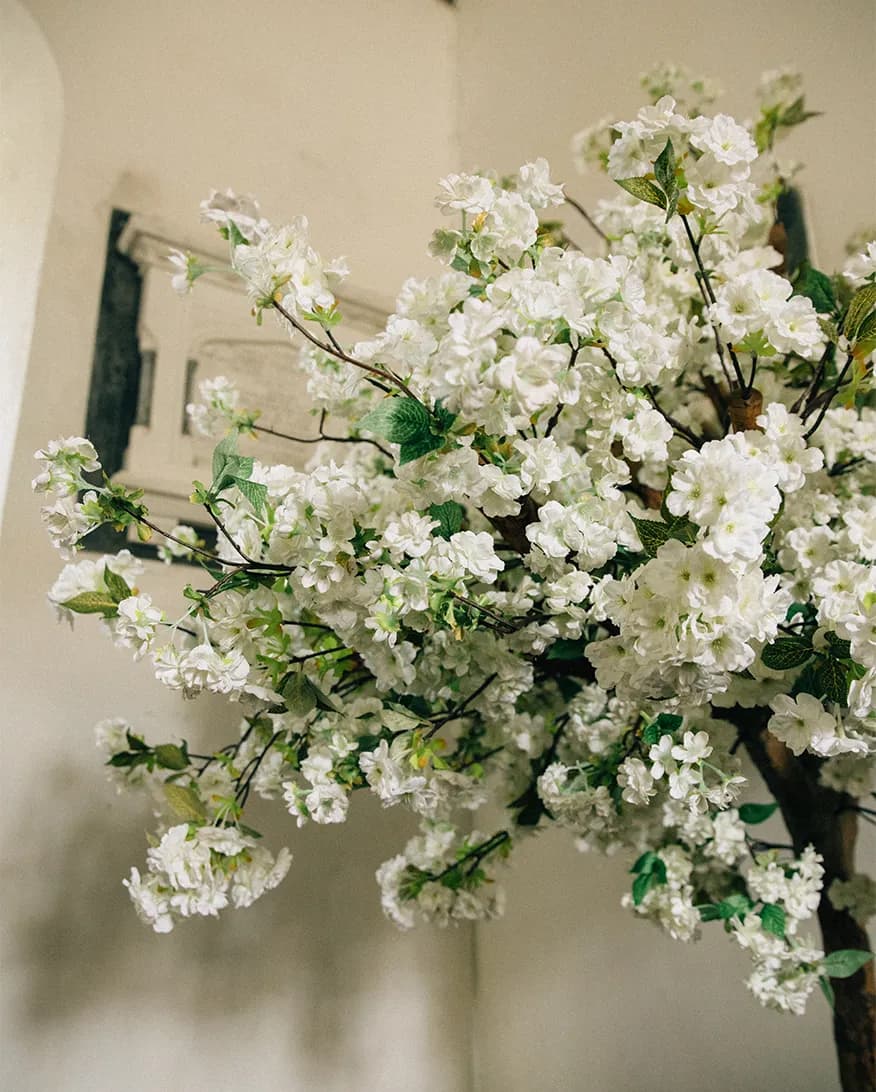 stunning church floral arrangement with white flowers