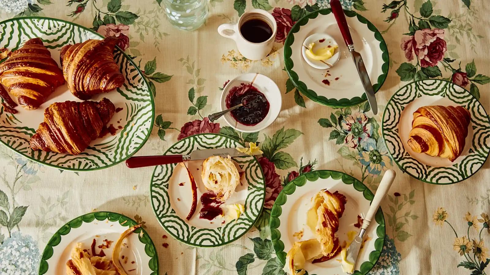 Breakfast Served on Green Dining Set from Late Afternoon
