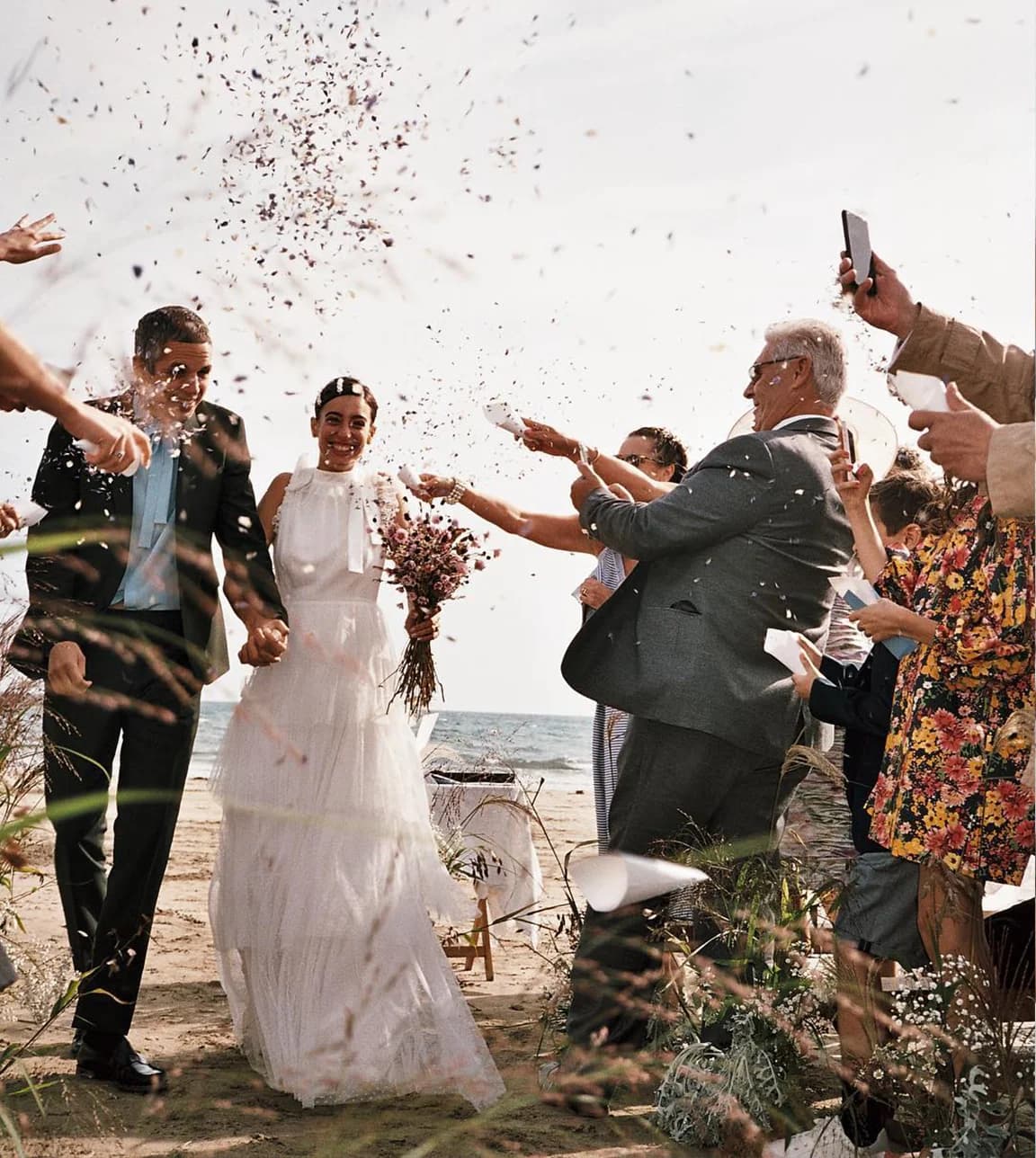 Laura Jackson and her husband's beach wedding ceremony in Cornwall