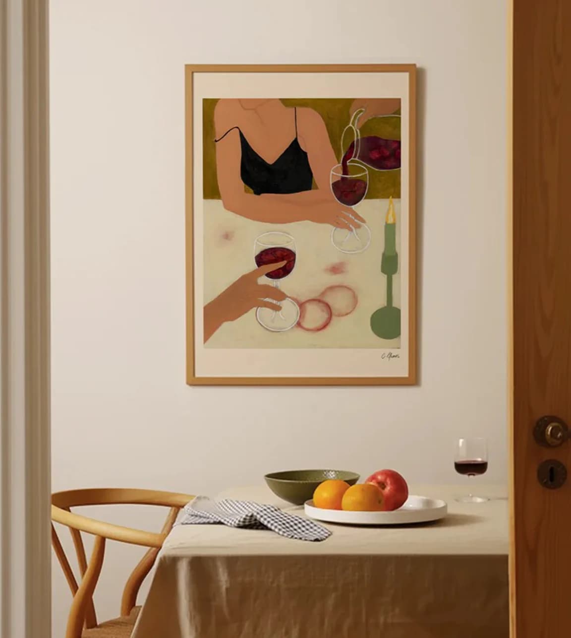 Carla Llanos Sangria Nights Print, 40 x 50cm, Multi
