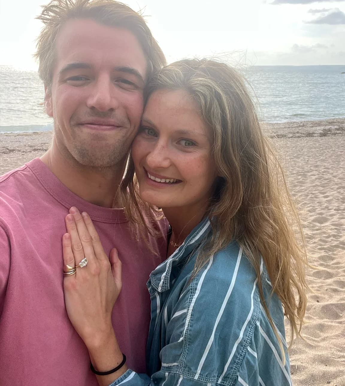 Charlie Coleman and Honour Wainwright's engagement on the beach