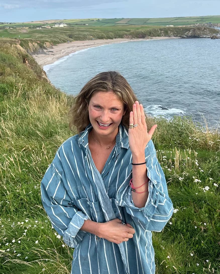Honour Wainwright shows her engagement ring
