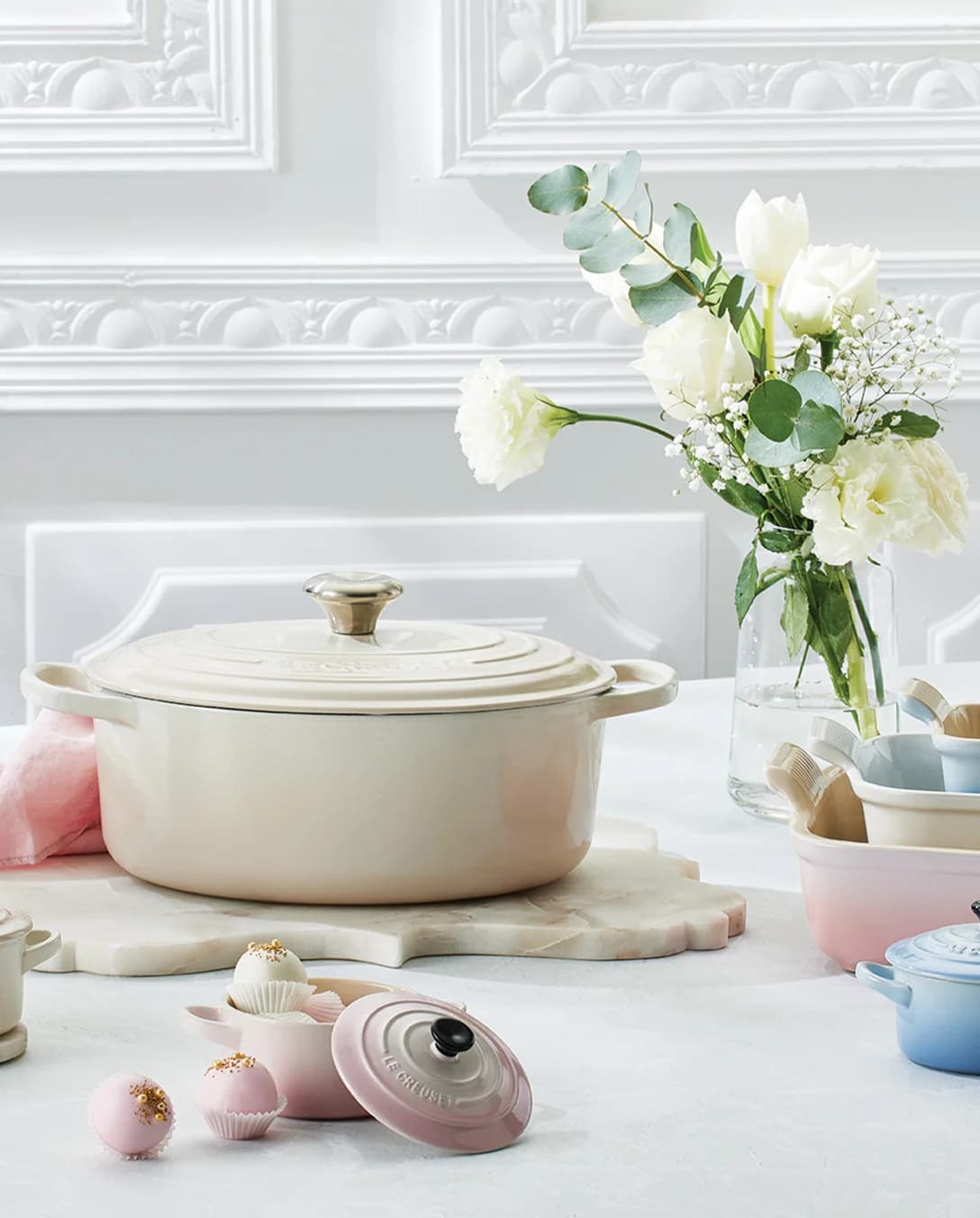 Le Creuset recipes for every month of the year served in Le Creuset casserole dish