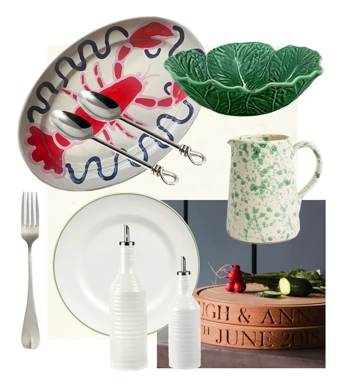Setting a table for salad