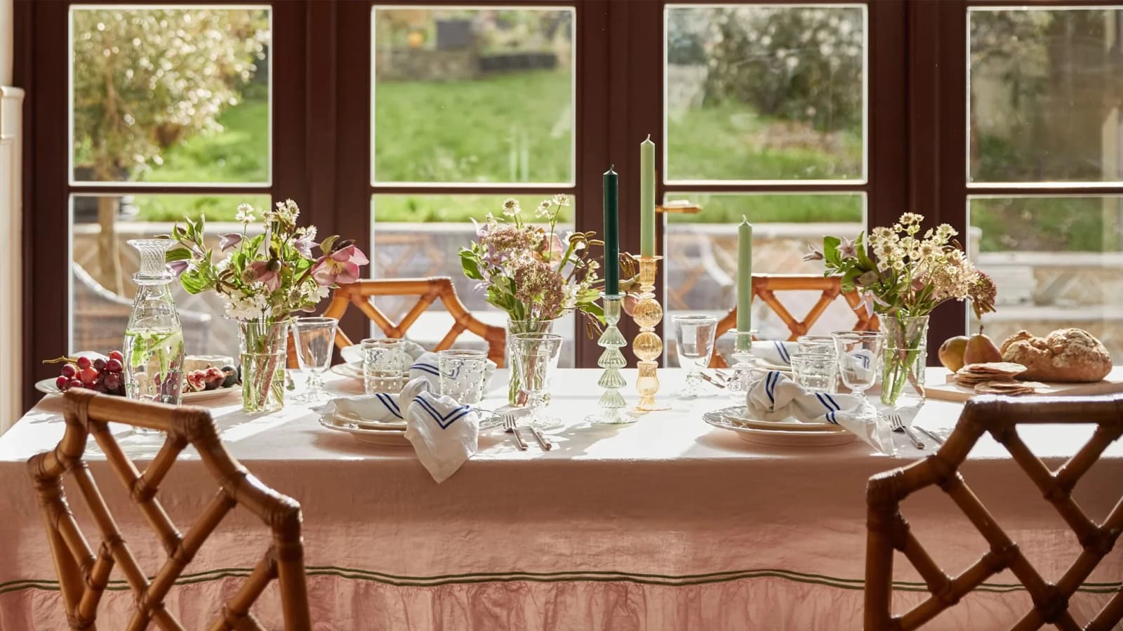 A casual table setting featuring Issy Granger tableware and glassware