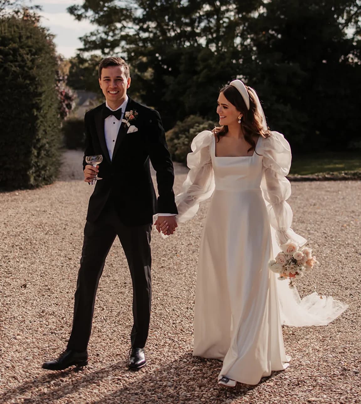 bride and groom black tie elegant classy wedding