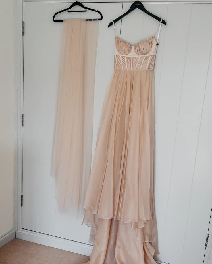 bridal fashion pink wedding dress 