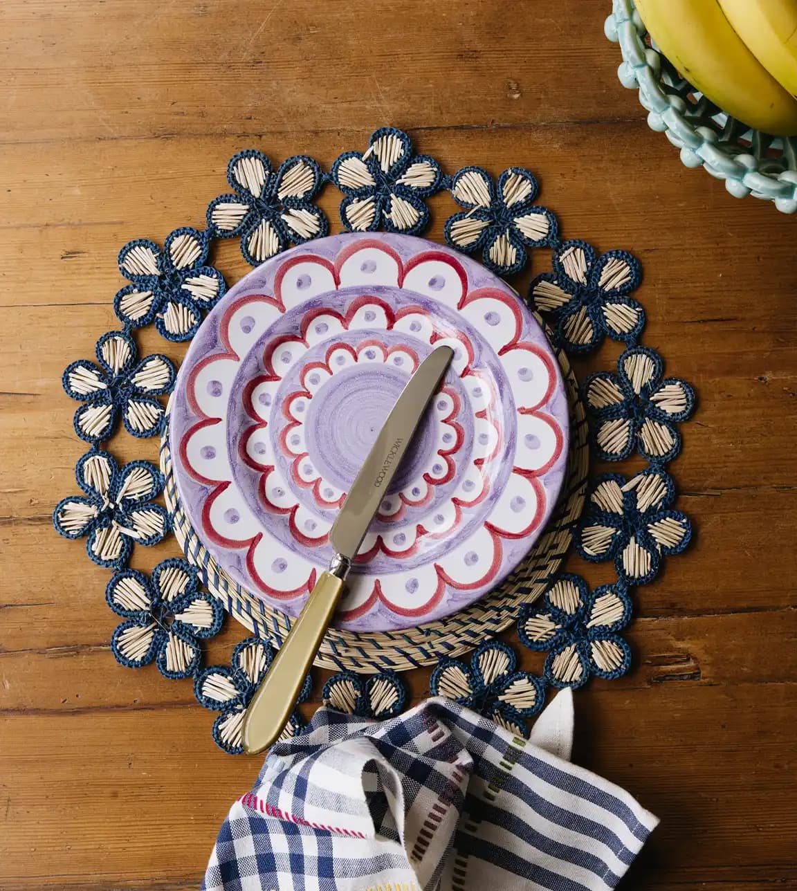Table Setting with Unique Tableware Presents Scallop Set of Dinner Plates