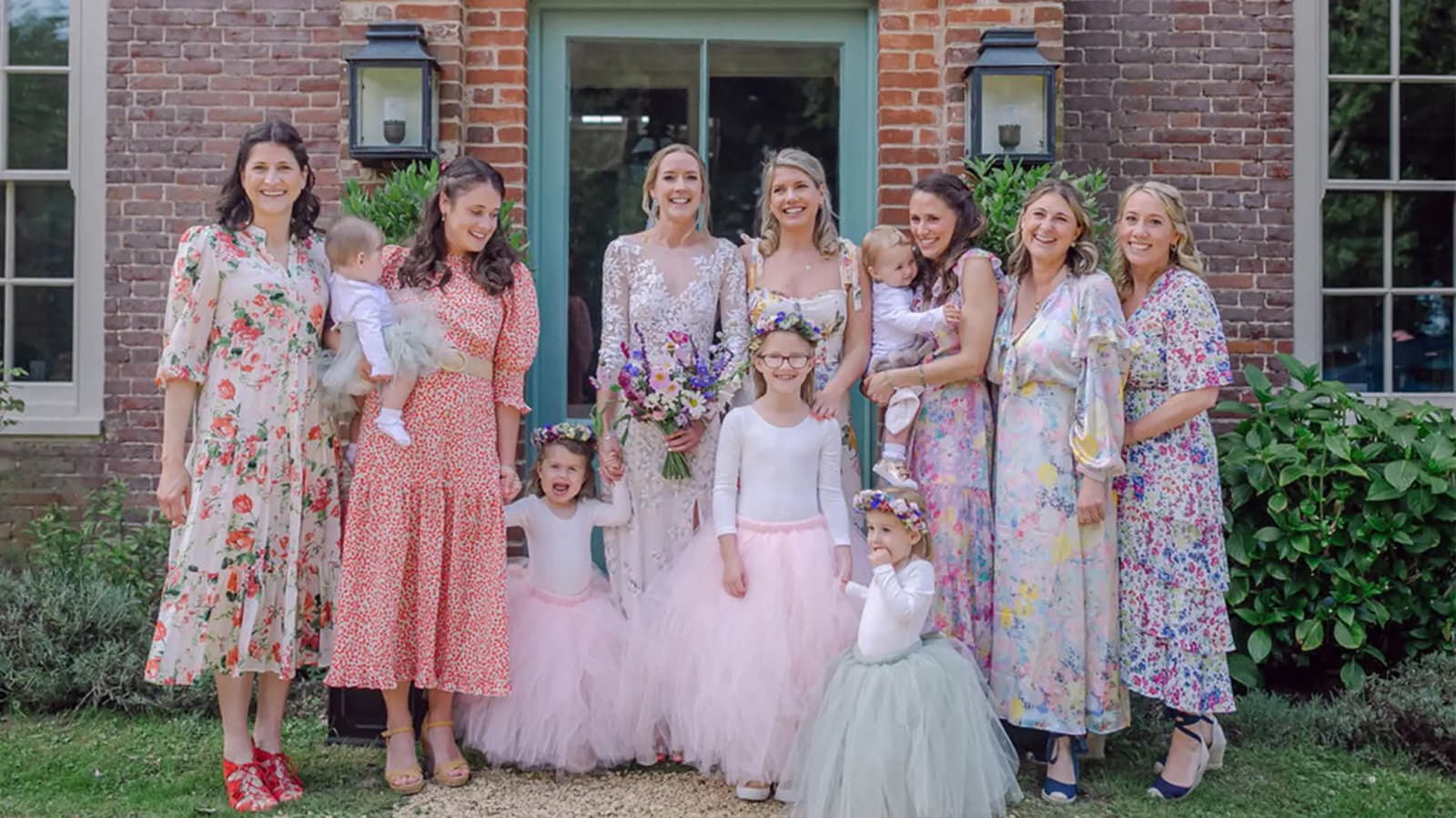 bridesmaids fashion with the flower girls