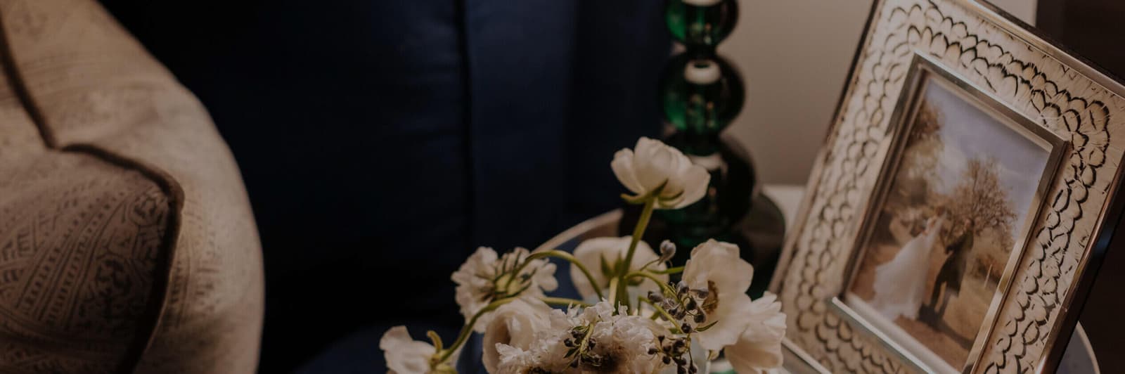 Side table with photo frame