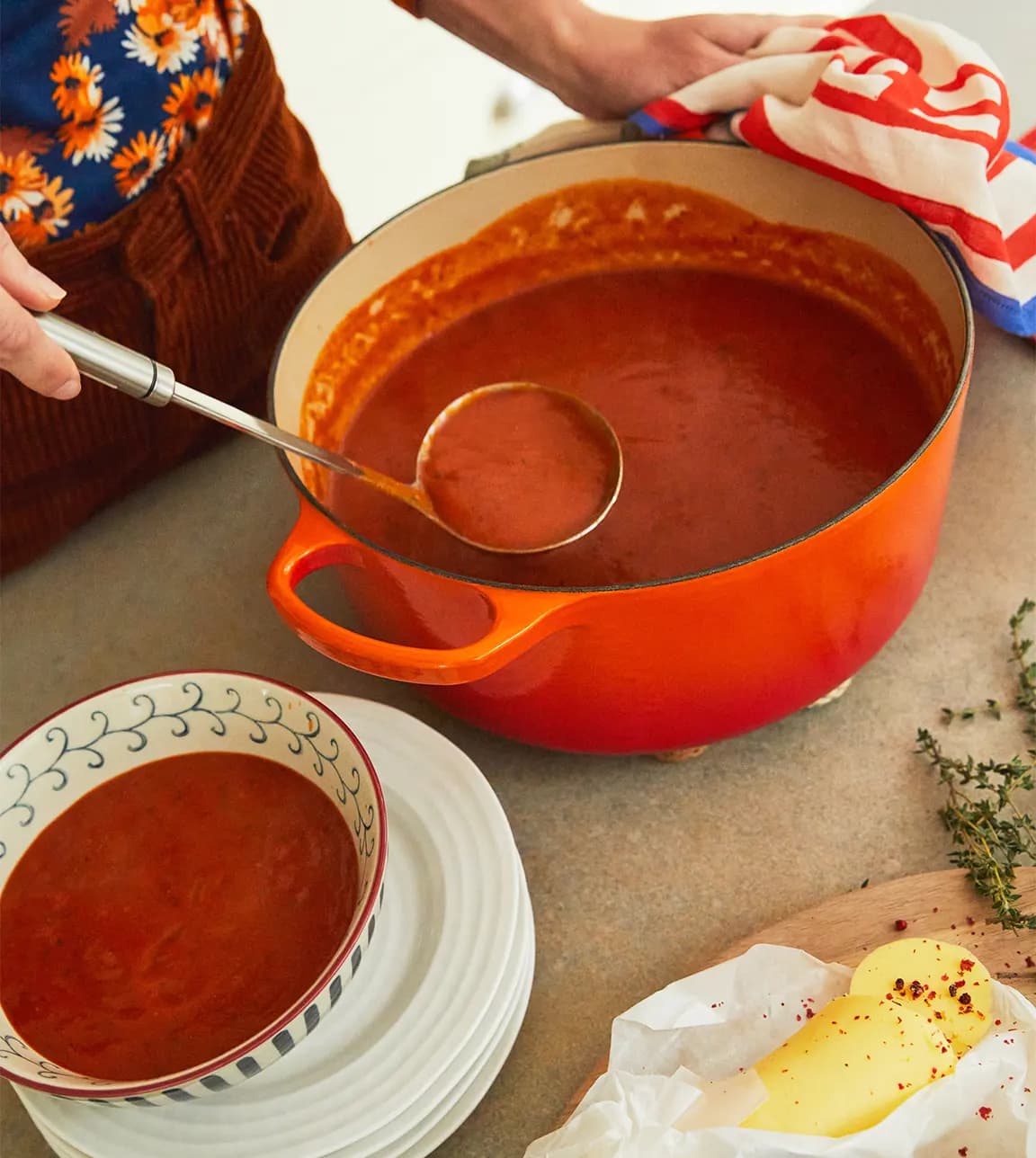 Rosalyn Wikeley cooks with her wedding present, Le Creuset Casserole
