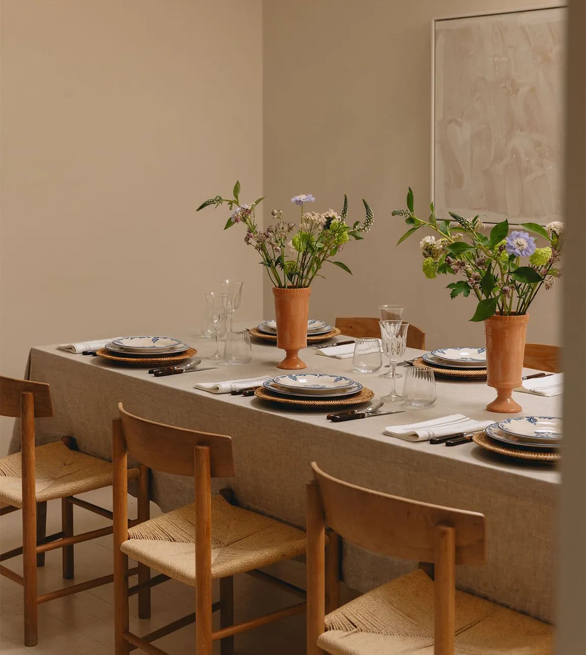 Dining room at home with table setting featuring tableware wedding gifts from The Wedding Present Company