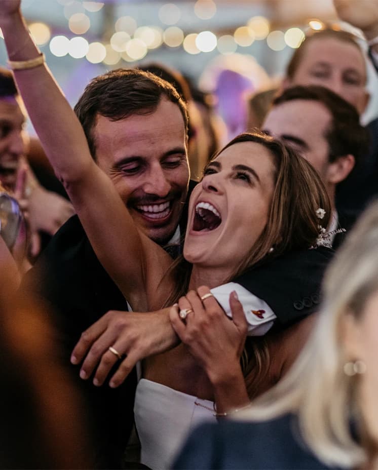 bride and groom in love enjoying their wedding party
