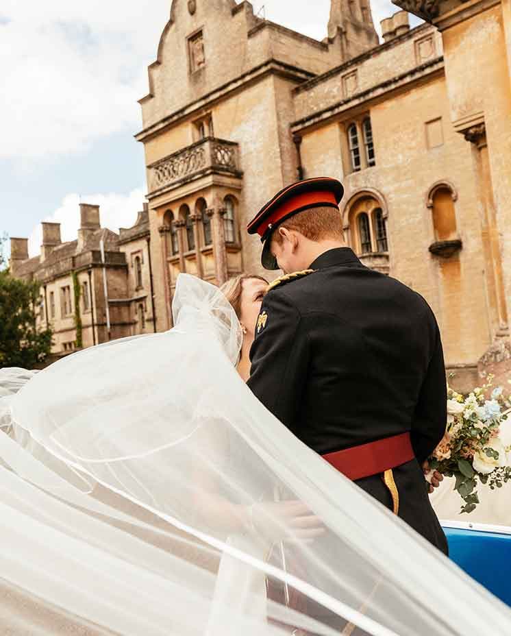 Couple at a military wedding in England