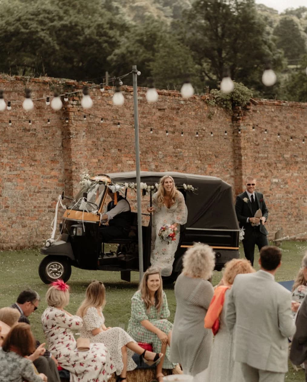 Tuk Tuk taking the bride from the reception to the marquee