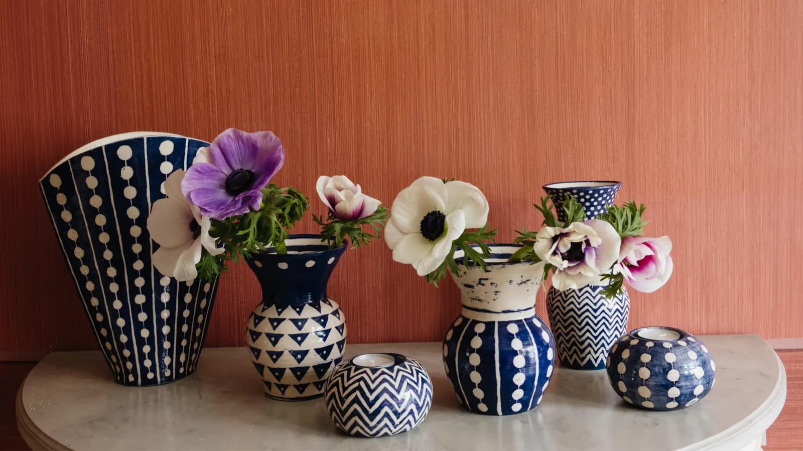 Unique wedding presents from Wicklewood such as these handpainted vases