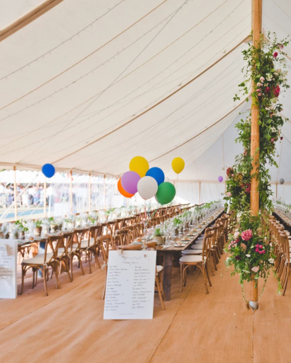 Interior of a wedding marquee 