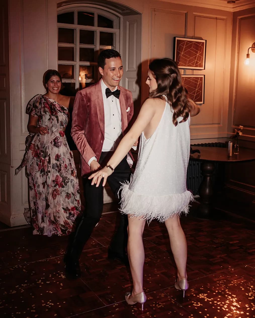 bride and groom dancing after party